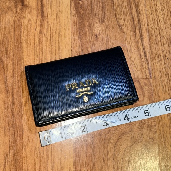 Authentic Prada Black Vitello Move Leather Card Case Wallet 1MC122 - Picture 12 of 13